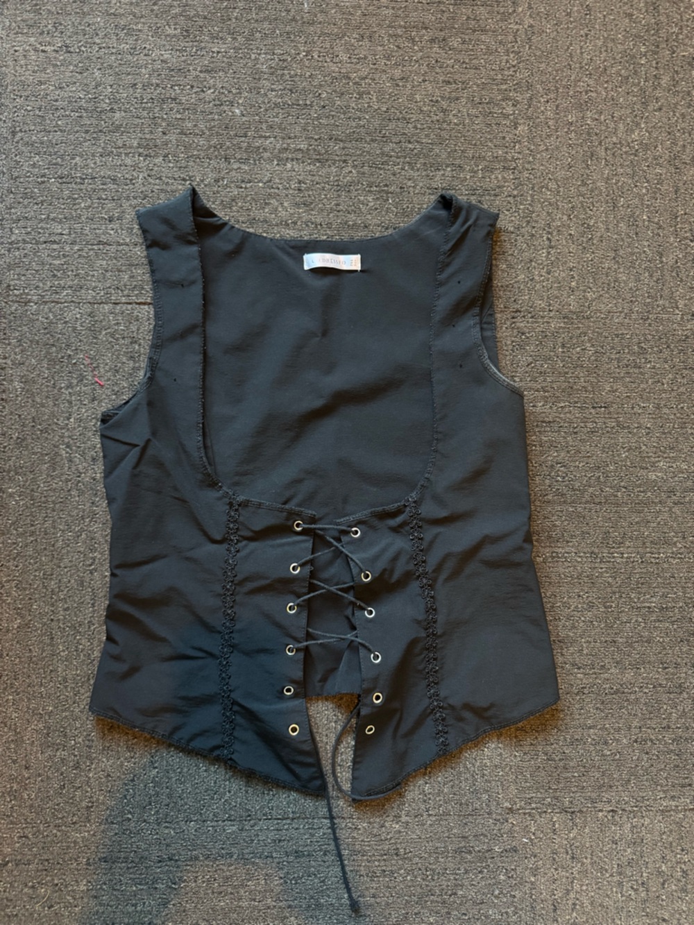 Women’s Black Lace-Up Corset Tank Top